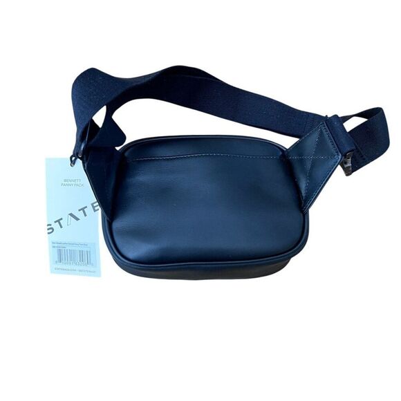 NWT! STATE Bags Black Smooth Leather Bennett Fanny Pack - Picture 5 of 7